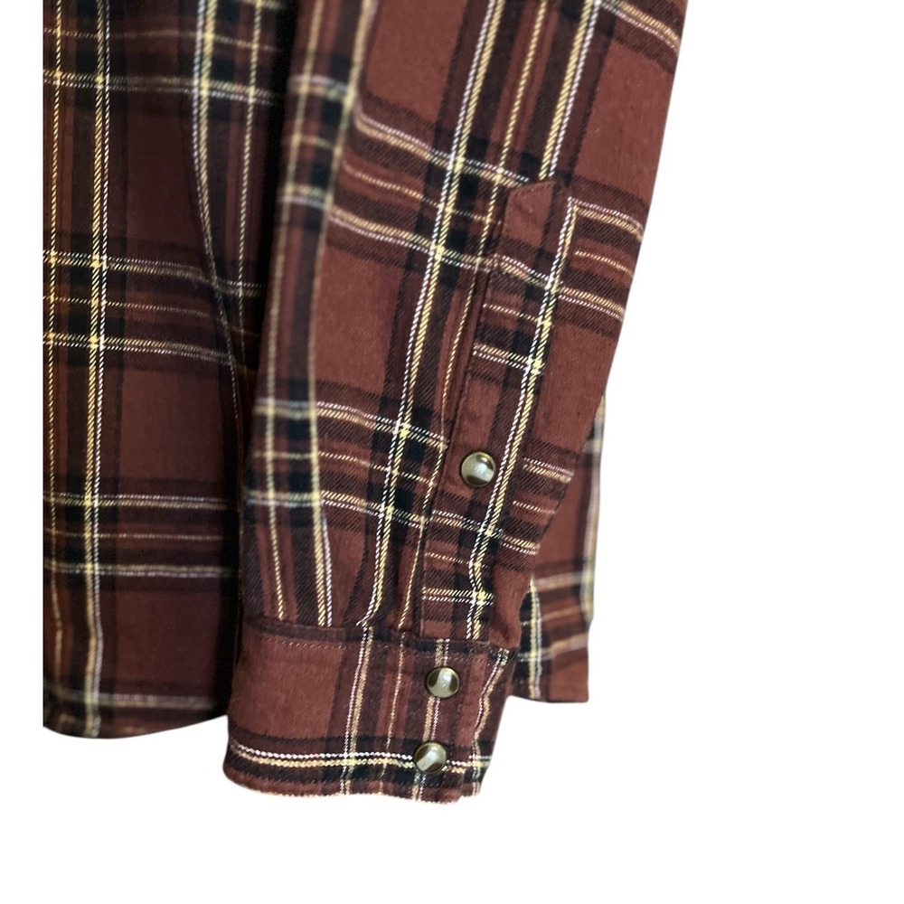 Cody James Pearl Snap Flannel Shirt Men's‎ Medium Plaid Flip Cuffs Western Rodeo - Picture 3 of 9